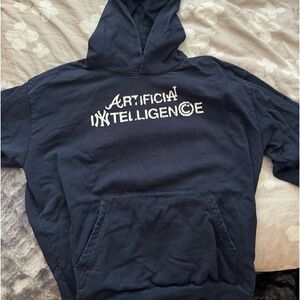 AI Sports Oversized Vintage Hoodie